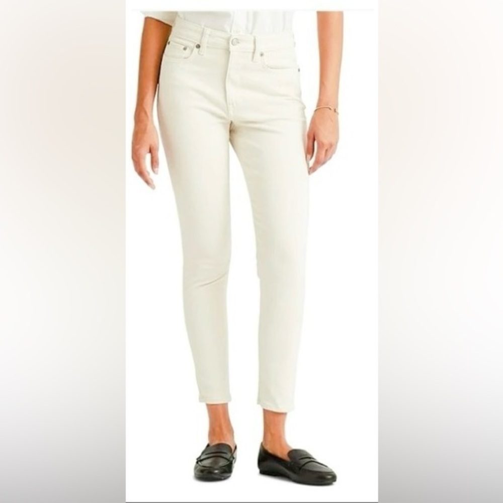 LRL Lauren Ralph Lauren Modern Straight Ankle Beige ivory jeans size 4